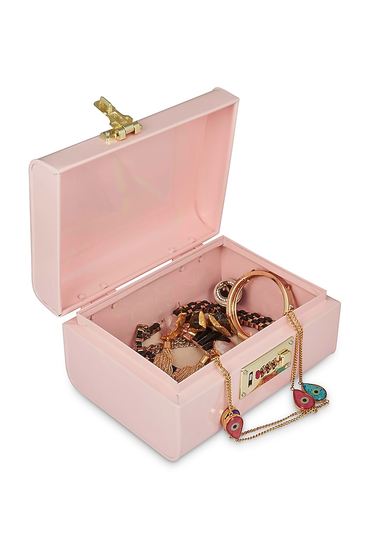 ELAN Vintage Metal Storage Trunk, Decorative Box (Dreaming, Powder Pink) by Living with Elan at Pernia's Pop Up Shop
