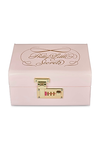 Elan Vintage Storage Trunk, Jewelry & Makeup Storage Chest w/Lock (Secret, Powder Pink) by Living with Elan