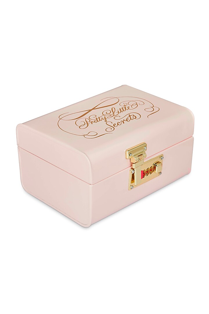 Elan Vintage Storage Trunk, Jewelry & Makeup Storage Chest w/Lock (Secret, Powder Pink) by Living with Elan at Pernia's Pop Up Shop