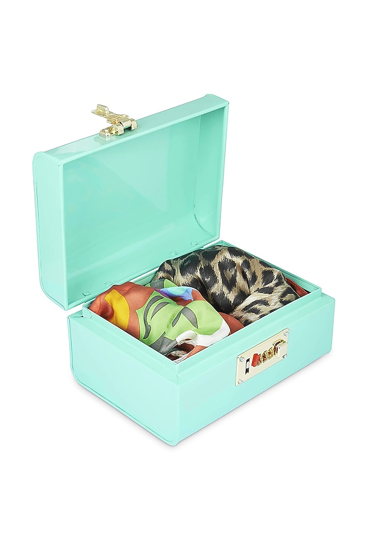 Elan Sparkle Storage Trunk, Jewelry & Makeup Storage Chest w/Lock (Aqua) by Living with Elan at Pernia's Pop Up Shop