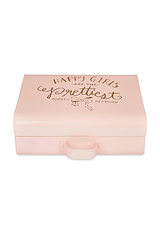 Elan Vintage Style Briefcase Happy Girls Trunk, Powder Pink by Living with Elan
