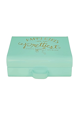 Elan Vintage Style Briefcase Happy Girls Trunk, Aqua by Living with Elan