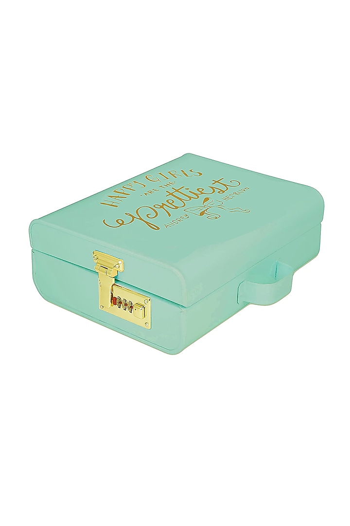 Elan Vintage Style Briefcase Happy Girls Trunk, Aqua by Living with Elan at Pernia's Pop Up Shop