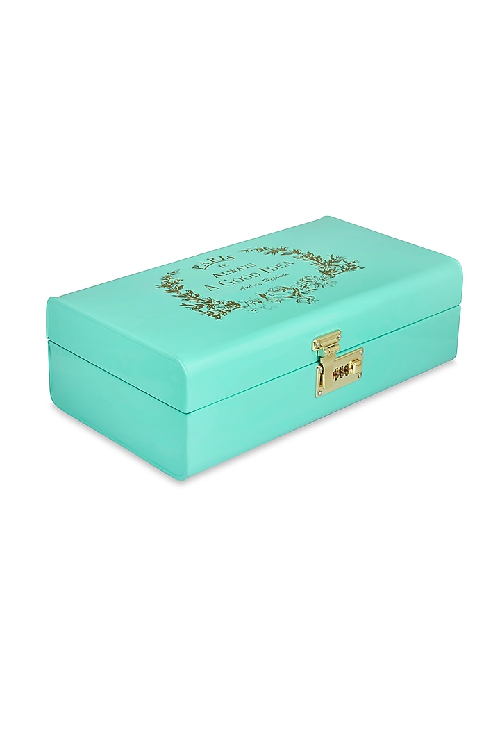Elan Vintage Storage Trunk, Decorative Box (Paris, Long, Aqua) by Living with Elan at Pernia's Pop Up Shop