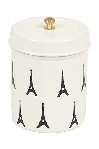 Elan Eiffel Tower Canister, Stainless Steel, 0.5Litres (Ivory) by Living with Elan