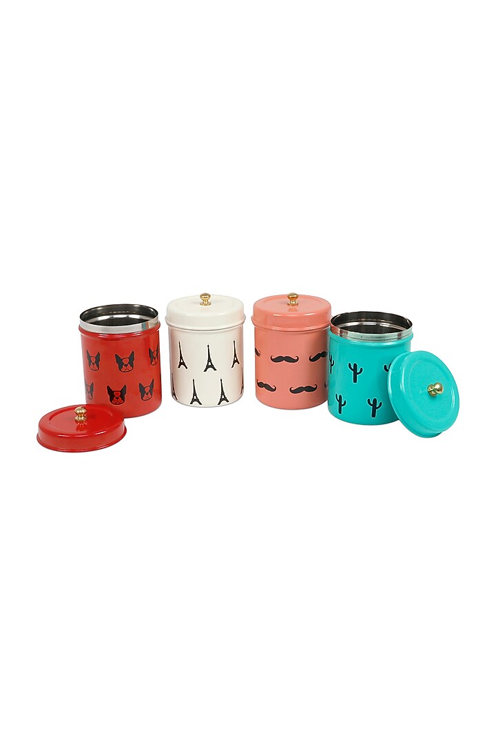 Elan Handsome Food Storage Canister Collection, Kitchen Jars, Set of 4, (Stainless Steel, 500ml) by Living with Elan at Pernia's Pop Up Shop