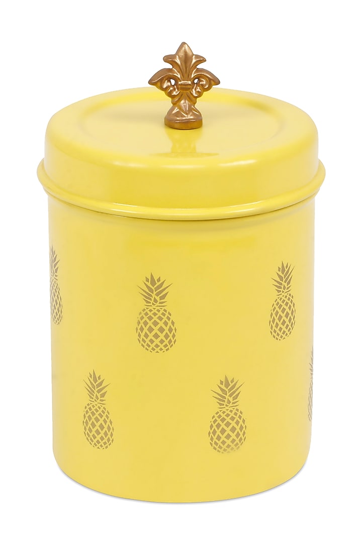 Elan Pineapple Canister, Stainless Steel, 0.5Litres (Yellow) by Living with Elan at Pernia's Pop Up Shop