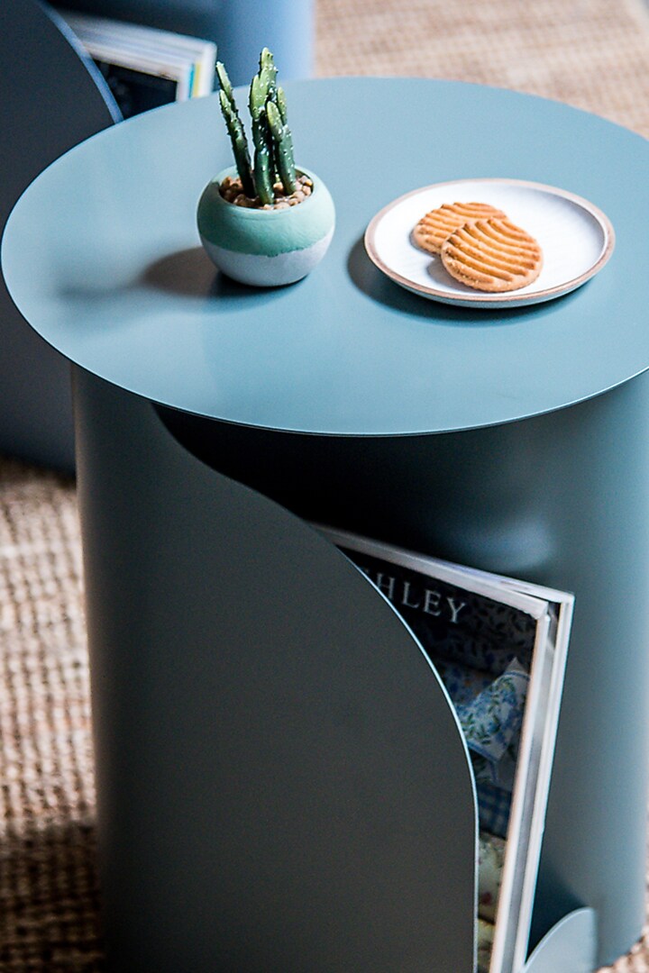 Sea Green Metal Table by Living with Elan at Pernia's Pop Up Shop