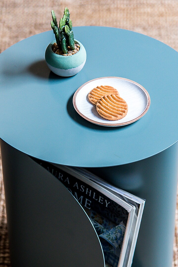 Sea Green Metal Table by Living with Elan at Pernia's Pop Up Shop