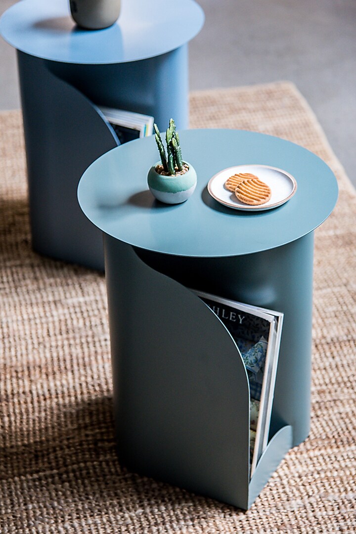 Sea Green Metal Table by Living with Elan at Pernia's Pop Up Shop