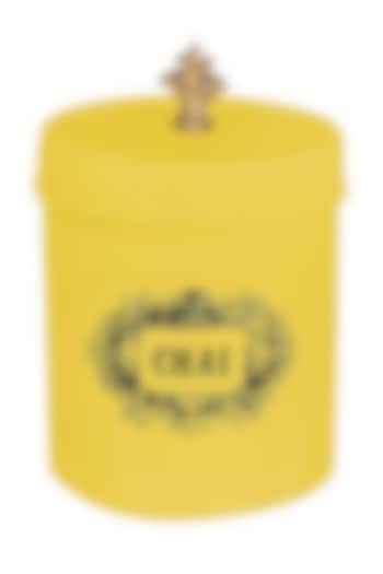 Yellow Galvanised Steel Canister by Living with Elan