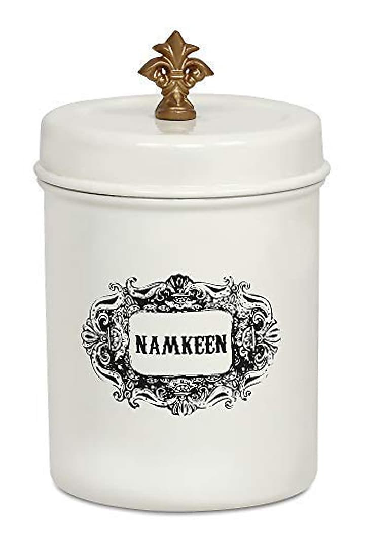 Ivory Galvanised Steel Canister by Living with Elan