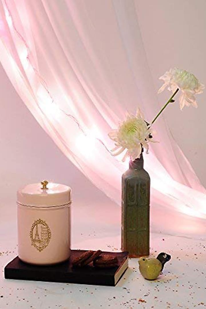 Light Pink Galvanised Steel Canister by Living with Elan