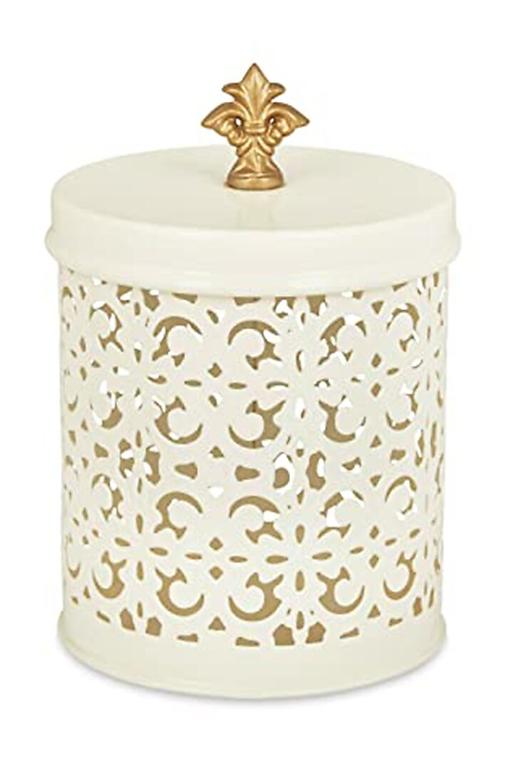 Ivory Galvanised Steel Canister & Tray Set (Set of 3) by Living with Elan at Pernia's Pop Up Shop