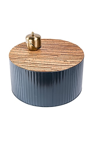 Petrol Blue Cork & Metal Table by Living with Elan