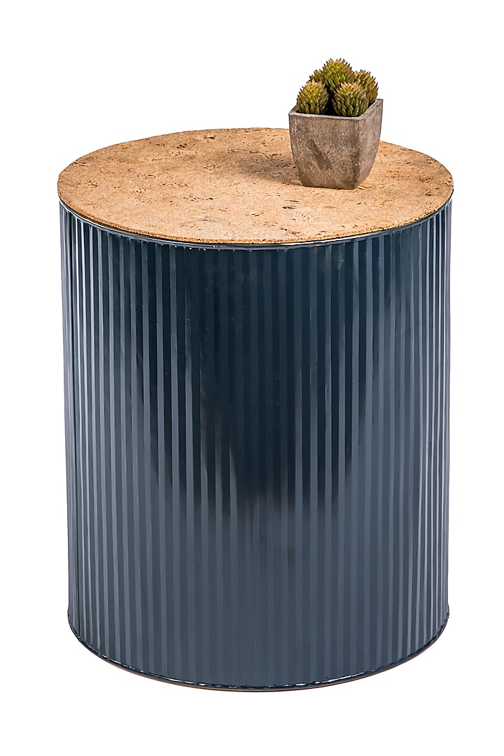 Petrol Blue Cork & Metal Table by Living with Elan at Pernia's Pop Up Shop