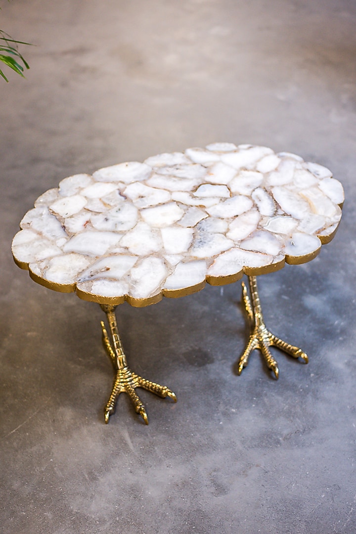 Ivory Agate & Metal Table by Living with Elan at Pernia's Pop Up Shop