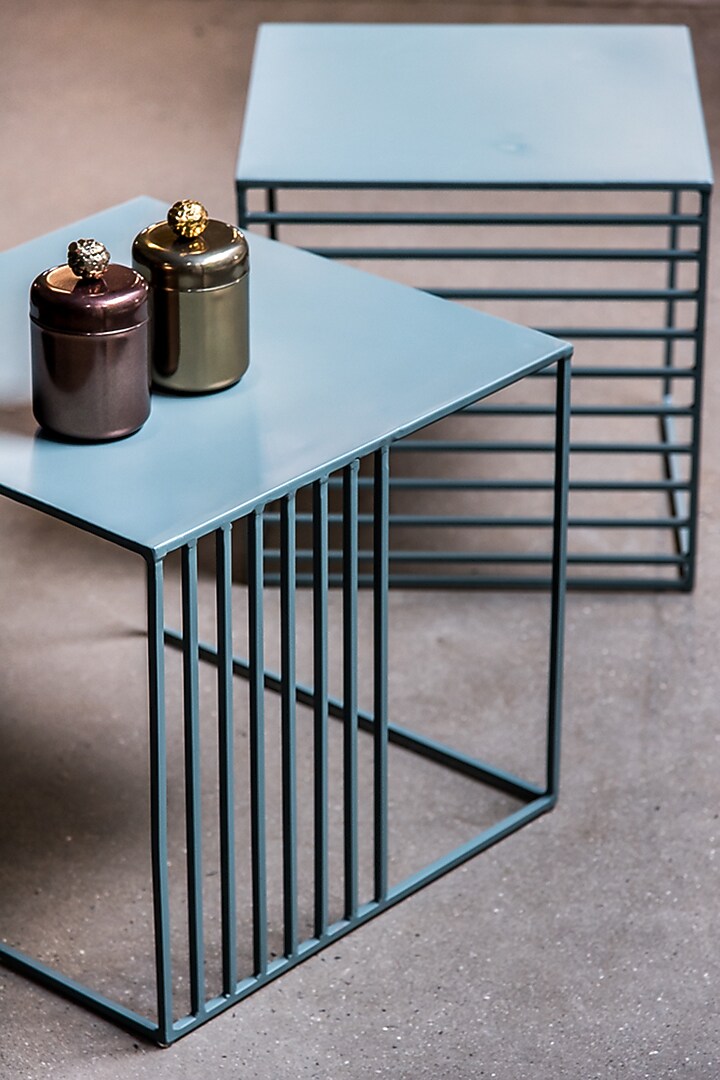 Sea Green Metal Tables (Set of 2) by Living with Elan at Pernia's Pop Up Shop
