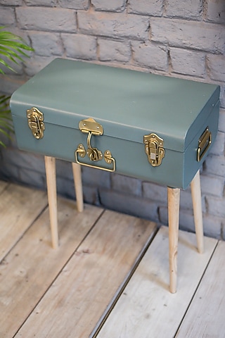 Sea Green Rubberwood & Metal Table by Living with Elan