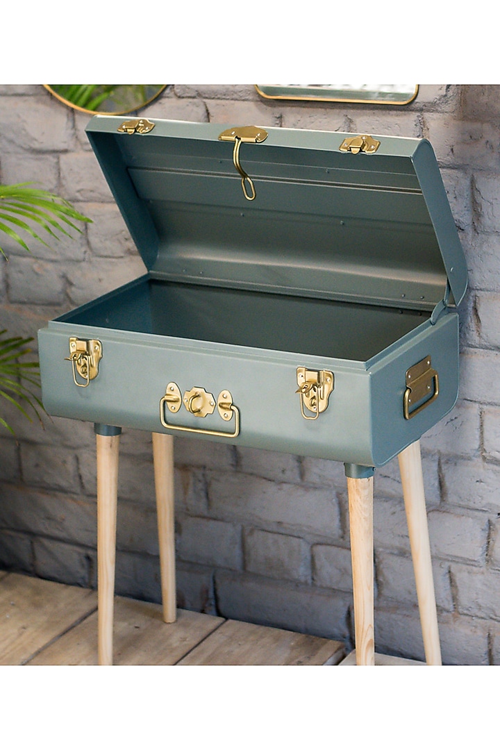 Sea Green Rubberwood & Metal Table by Living with Elan at Pernia's Pop Up Shop