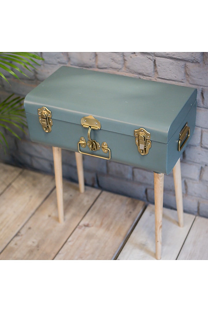 Sea Green Rubberwood & Metal Table by Living with Elan at Pernia's Pop Up Shop