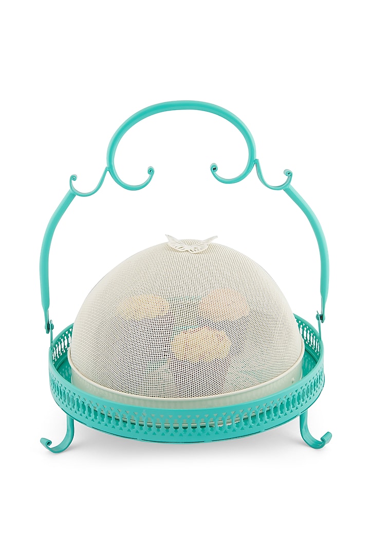 Aqua Galvanised Steel Tray by Living with Elan at Pernia's Pop Up Shop