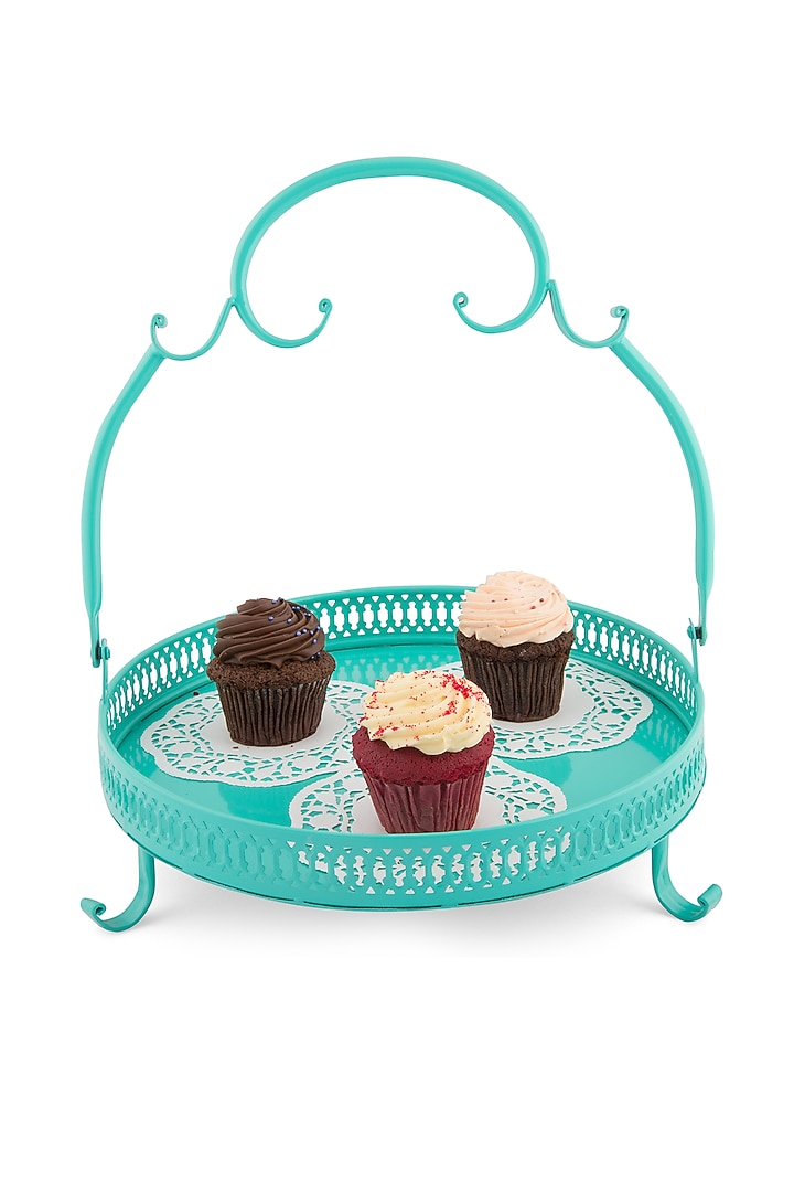 Aqua Galvanised Steel Tray by Living with Elan at Pernia's Pop Up Shop