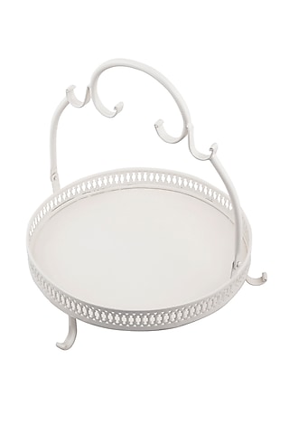 Ivory Galvanised Steel Tray by Living with Elan