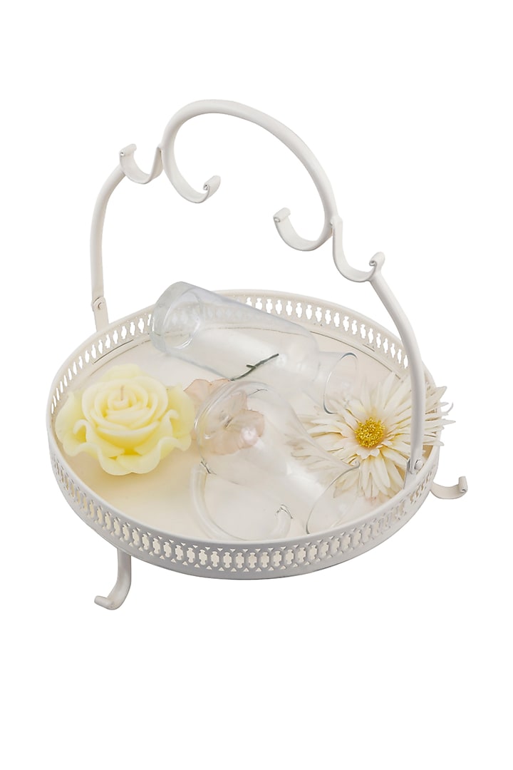 Ivory Galvanised Steel Tray by Living with Elan at Pernia's Pop Up Shop