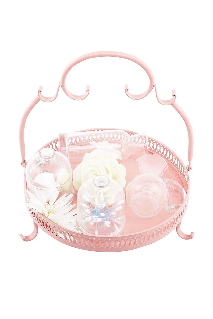 Light Pink Galvanised Steel Tray by Living with Elan at Pernia's Pop Up Shop