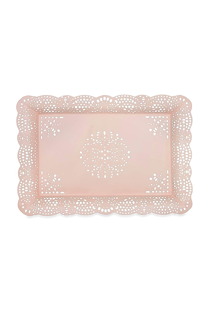 Light Pink Galvanised Steel Tray by Living with Elan