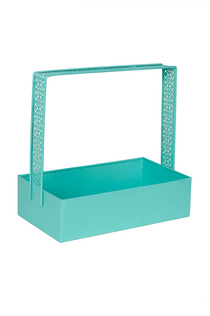 Aqua Galvanised Steel Tray by Living with Elan at Pernia's Pop Up Shop