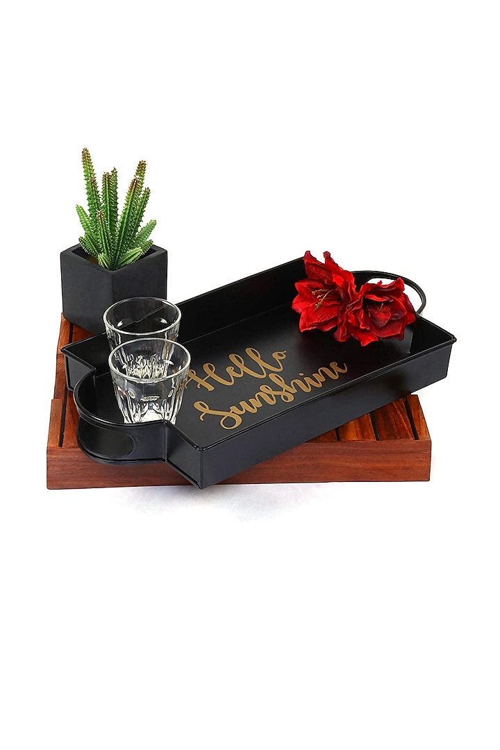 Black Galvanised Steel Tray by Living with Elan at Pernia's Pop Up Shop