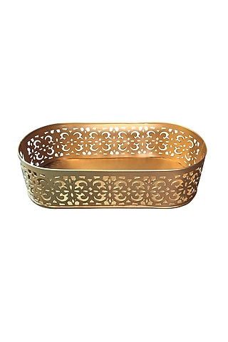 Gold Galvanised Steel Tray by Living with Elan