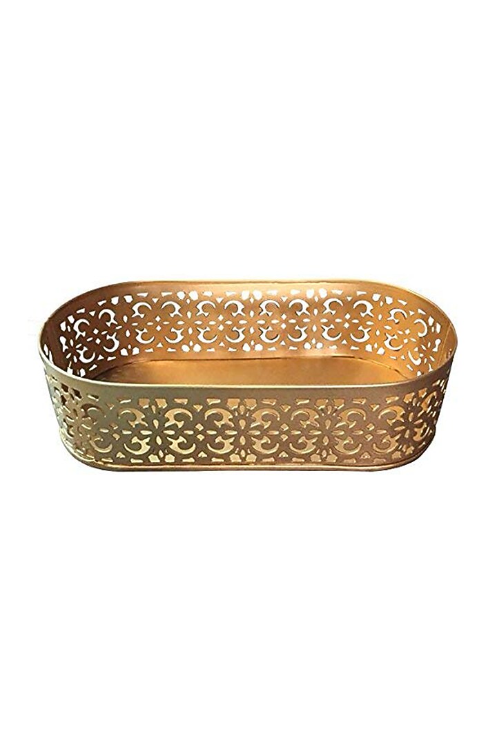 Gold Galvanised Steel Tray by Living with Elan at Pernia's Pop Up Shop