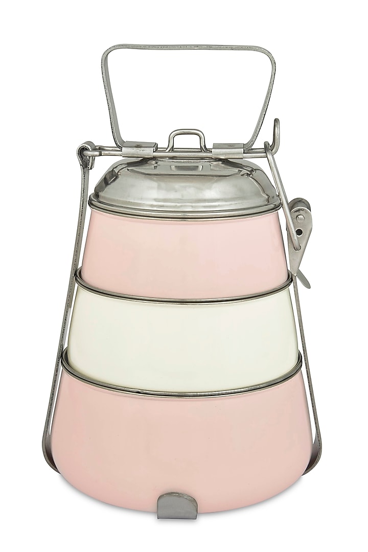Light Pink & Ivory Galvanised Steel Tiffin by Living with Elan