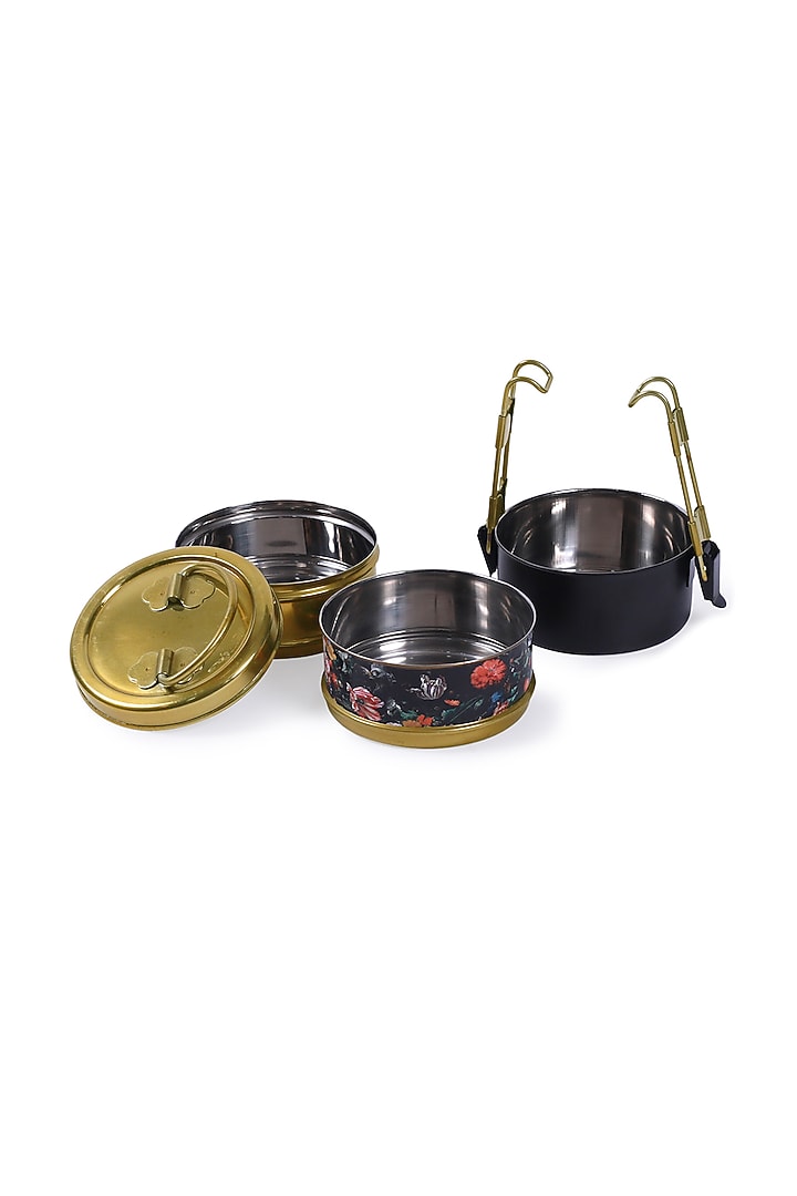 Multi-Colored Galvanised Steel Tiffin by Living with Elan at Pernia's Pop Up Shop