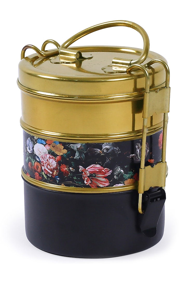 Multi-Colored Galvanised Steel Tiffin by Living with Elan at Pernia's Pop Up Shop