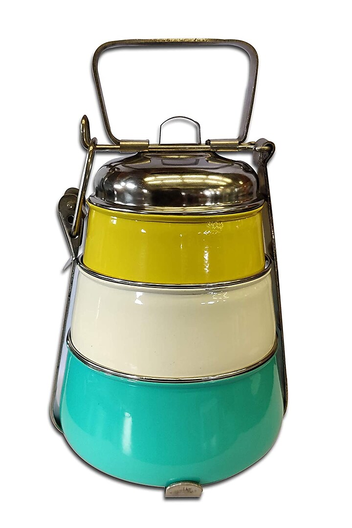 Multi-Colored Galvanised Steel Tiffin by Living with Elan