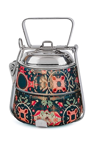 Multi-Colored Galvanised Steel Lunch Box by Living with Elan