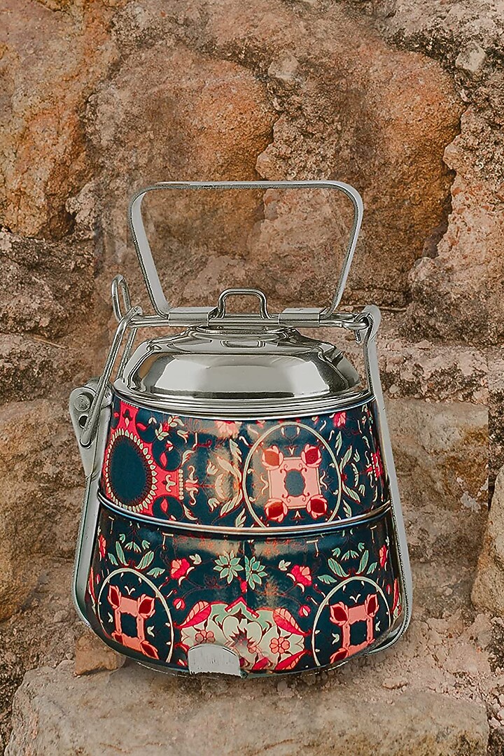 Multi-Colored Galvanised Steel Lunch Box by Living with Elan at Pernia's Pop Up Shop