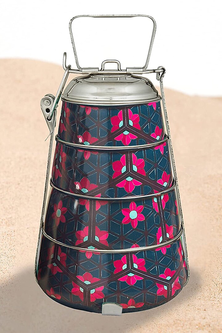 Multi-Colored Galvanised Steel Lunch Box by Living with Elan at Pernia's Pop Up Shop