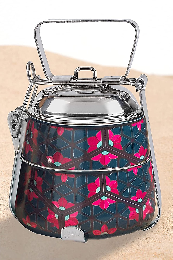 Multi-Colored Galvanised Steel Lunch Box by Living with Elan at Pernia's Pop Up Shop
