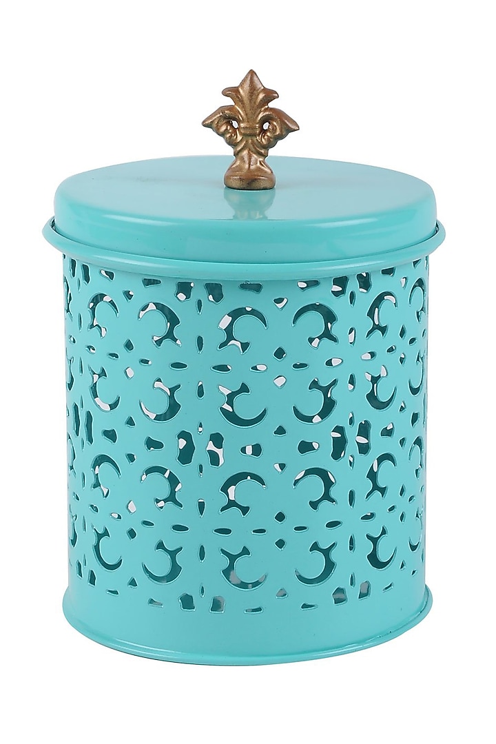 Aqua Canister In Galvanised Steel Canister by Living with Elan at Pernia's Pop Up Shop