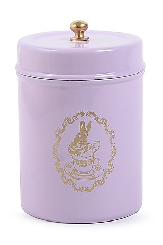 Lilac Galvanised Steel Canister by Living with Elan