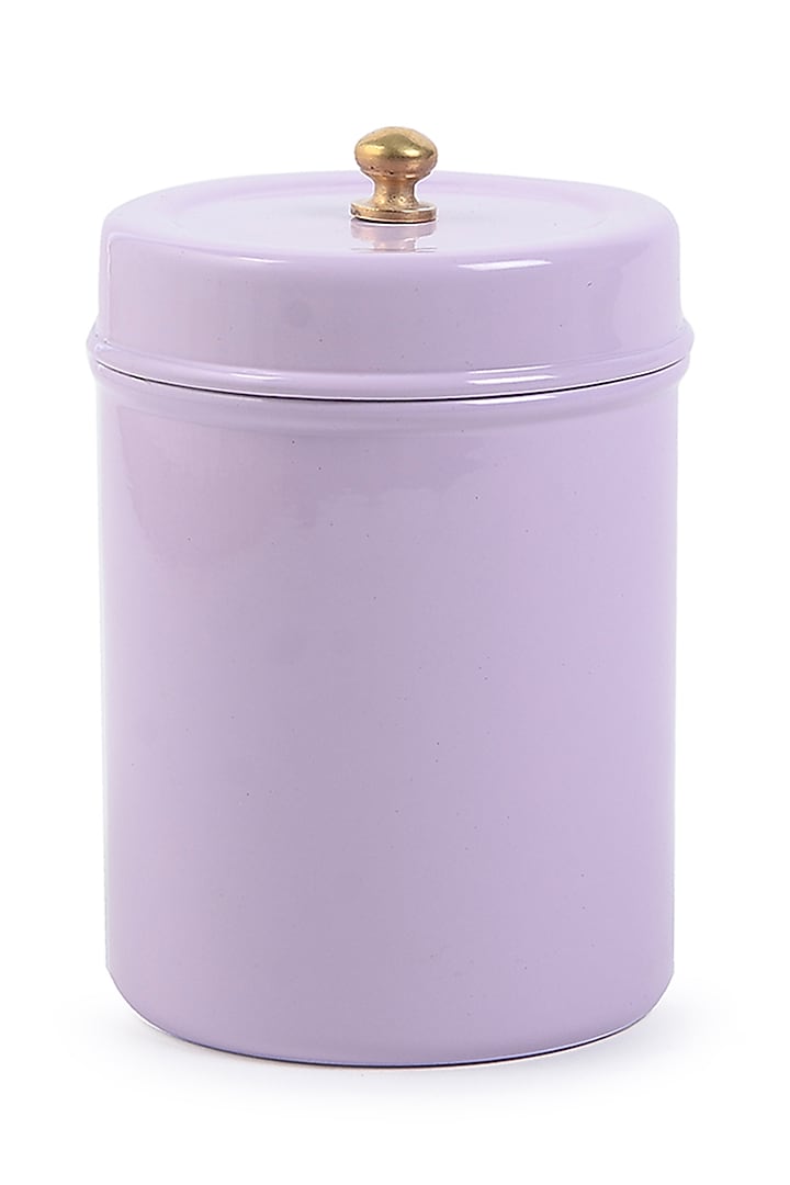 Lilac Galvanised Steel Canister by Living with Elan at Pernia's Pop Up Shop