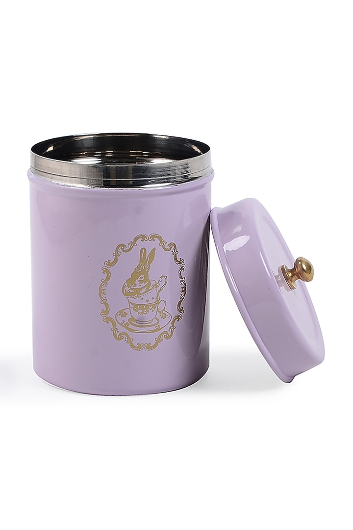 Lilac Galvanised Steel Canister by Living with Elan at Pernia's Pop Up Shop