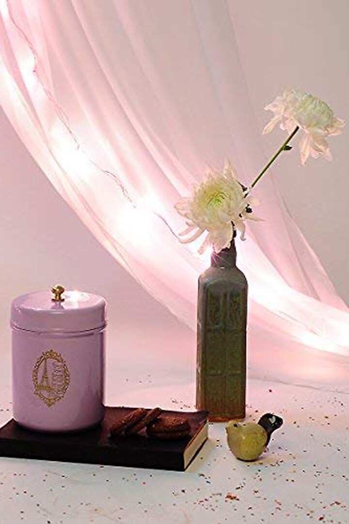 Lilac Canister Galvanised Steel by Living with Elan at Pernia's Pop Up Shop