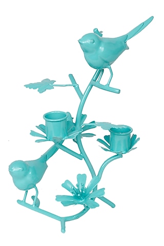 Aqua Galvanised Steel Bird Showpiece by Living with Elan