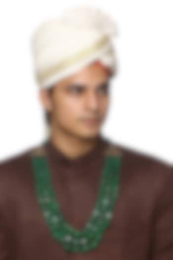 Emerald Green Glass Beaded Layered Mala by Cosa Nostraa at Pernia's Pop Up Shop